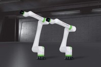 FANUC's lightweight CRX robots are easy to install, program and operate with a tablet.