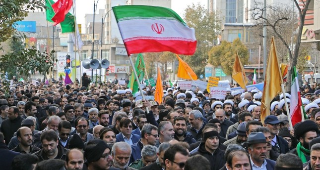 من مظاهرات الاحتجاج في طهران الفرنسية