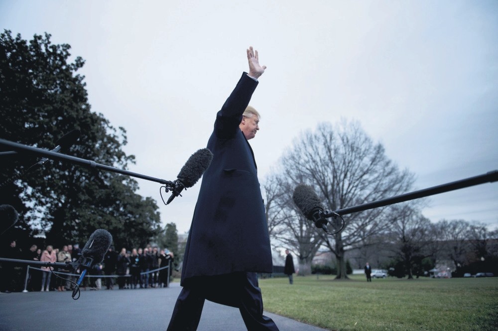 President Trump walks to Marine One on the South Lawn of the White House, Washington, Dec. 15. 