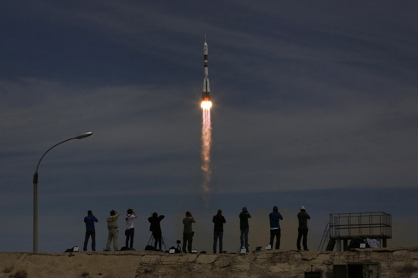 Soyuz capsule carrying American, Russian duo blasts off for space station