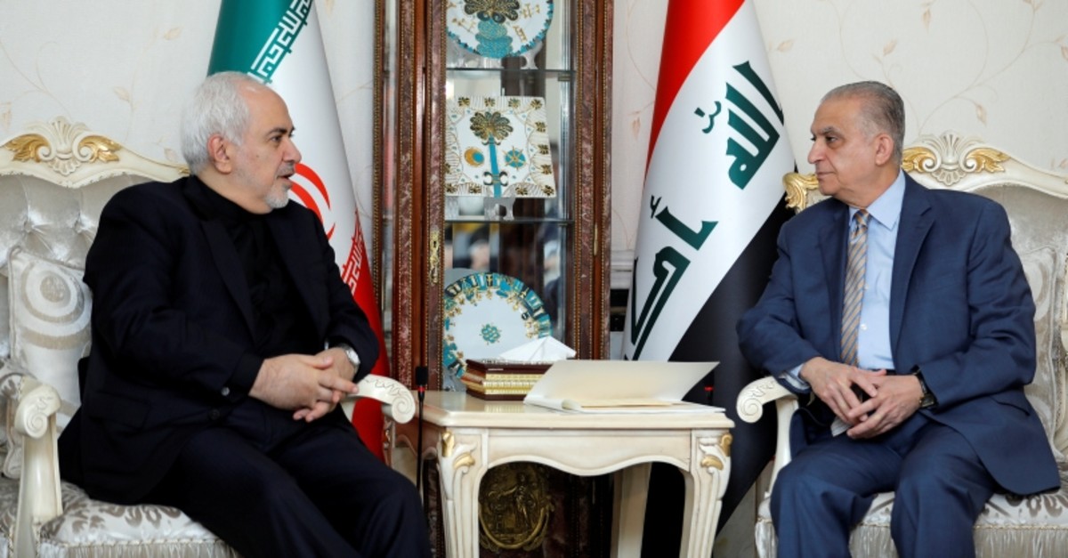 Iranian Foreign Minsiter, Mohammad Javad Zarif, meets with Iraqi Foreign Minister Mohamed Ali Alhakim in Baghdad, Iraq May 26, 2019. (AP Photo)