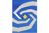 u201cSpiral Gyra Blue,u201d 100x130 cm.