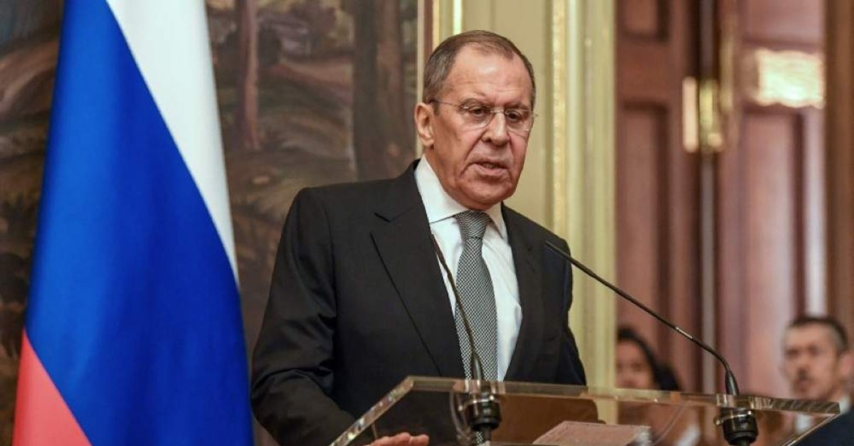 Russian Foreign Minister Sergey Lavrov addresses a news conference after his meeting with the Japanese Foreign Minister in Moscow on Dec. 19, 2019. (AFP Photo)