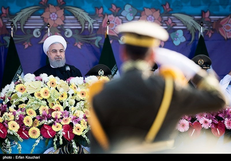 Iranian President Hassan Rouhani attends the National Army Day parade in Tehran, Iran, April 18, 2018. (Reuters Photo)