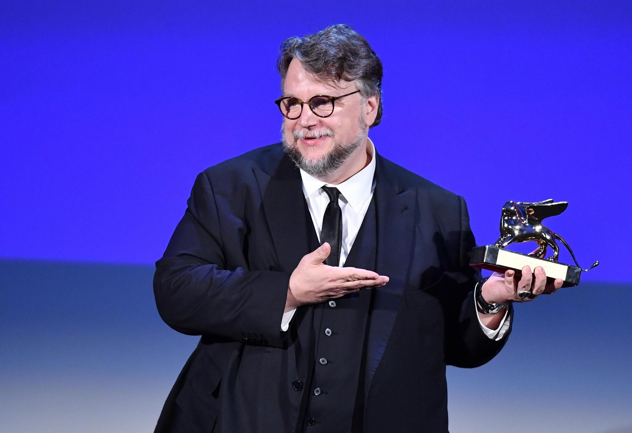Mexican director Guillermo Del Toro holds the Golden Lion award during the awarding ceremony of the 74th annual Venice International Film Festival, in Venice, Italy, 09 September 2017. (EPA Photo)