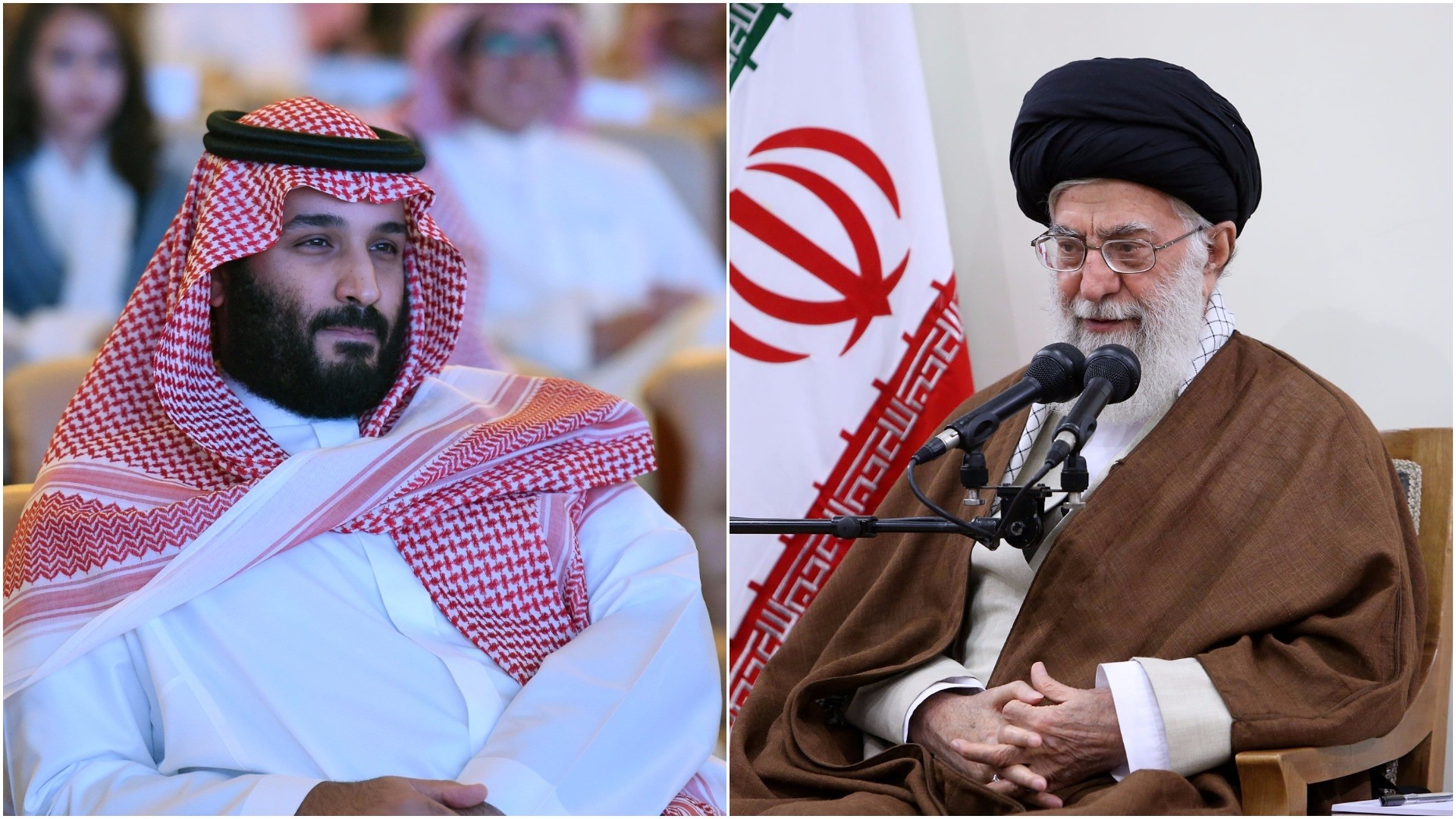 Combination of images shows Saudi Crown Prince Mohammed bin Salman (L) and Iran's Supreme Leader Ayatollah Khamenei. (AFP/REUTERS Photo)