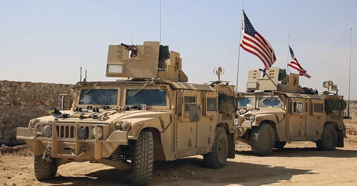 U.S. military vehicles in Syria's YPG controlled area, Dec. 21, 2018.