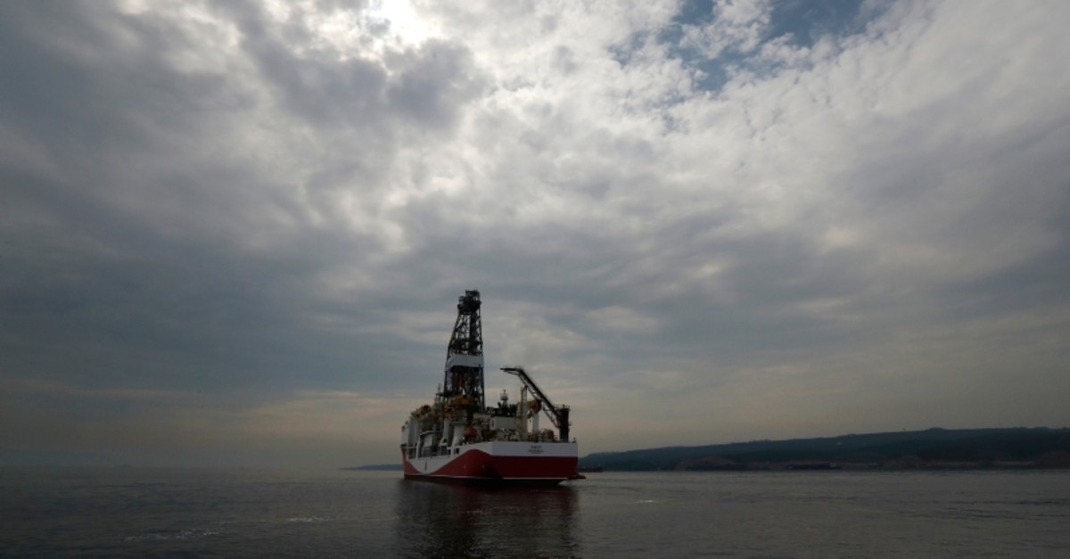 Turkey's 230-meter (750-foot) drillship 'Yavuz' crosses the Marmara Sea on its way to the Mediterranean, from the port of Dilovasu0131, outside Istanbul, Thursday, June 20, 2019. (AP Photo)