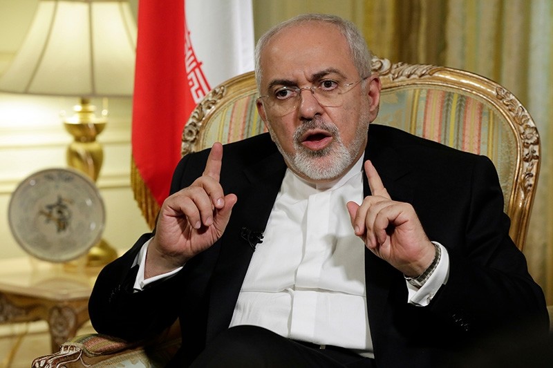 Iran's Foreign Minister Mohammad Javad Zarif is interviewed by The Associated Press, in New York, Tuesday, April 24, 2018. (AP Photo)