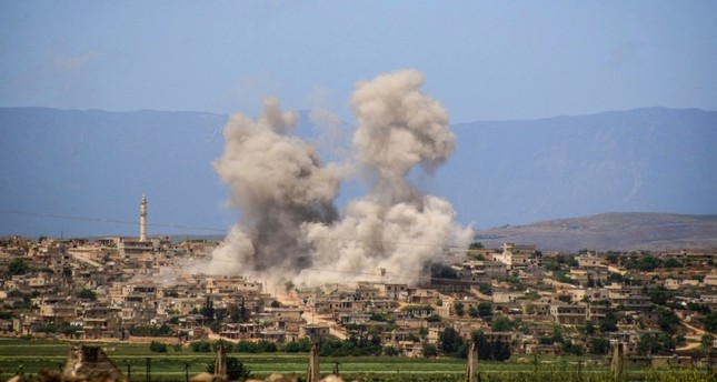 قصف روسي على جنوب إدلب يوم 3 أيار الفرنسية