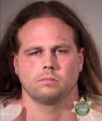 This police booking photo obtained May 27, 2017 courtesy of the Portland Police shows suspect Jeremy Joseph Christian, who allegedly stabbed to death two men on a train May 26, 2017 in Portland (AP Photo)