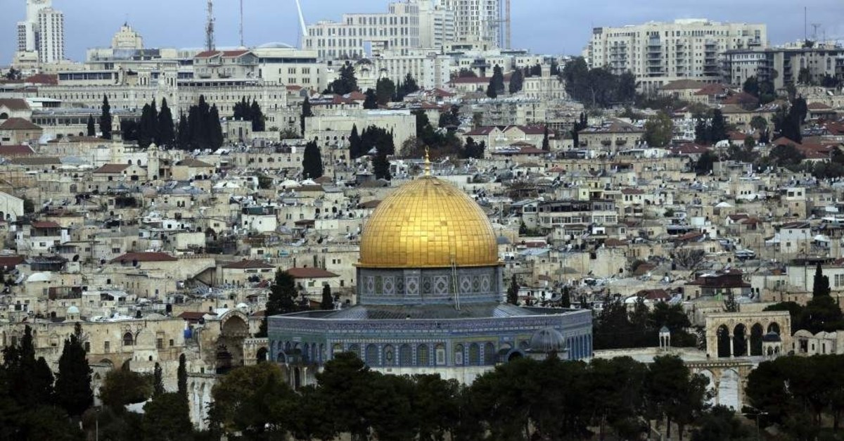 The Dome of the Rock against the backdrop of Jerusalem. The city was on the itinerary of Turkish pilgrims for many years until the Six-Day War. (AA Photo)
