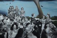 Sayat Uu015faklu0131gil, u201cLetu2019s Twist Again,u201d 2018, acrylic on canvas, 180x180 cm.