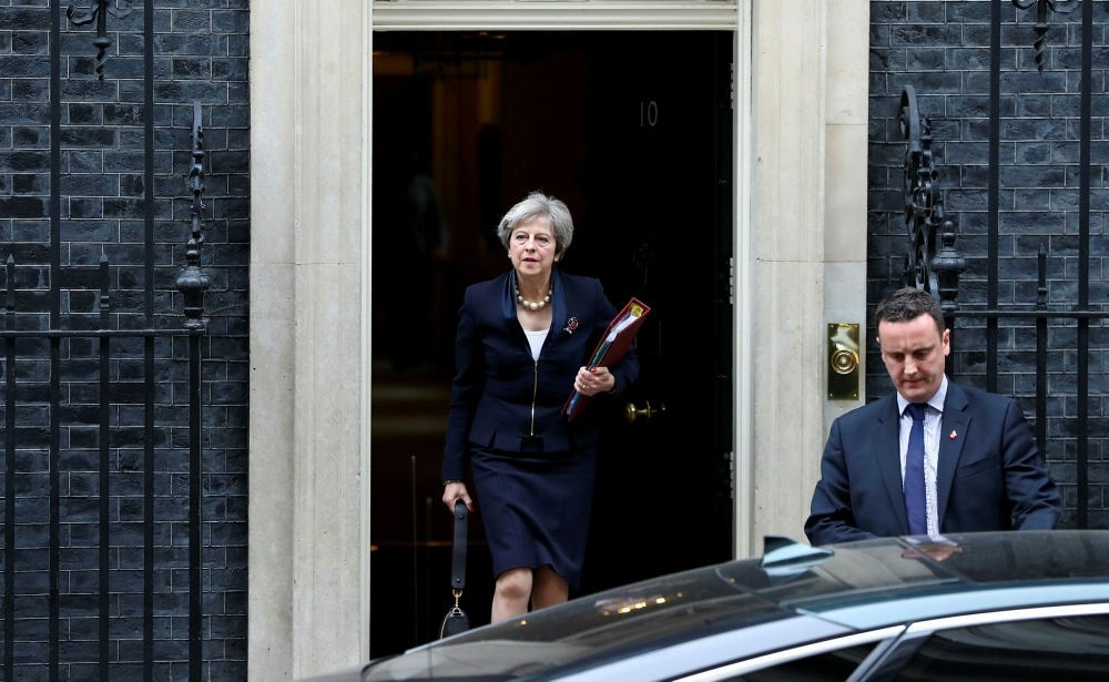 Britain's Prime Minister Theresa May leaves her official residence at 10 Downing Street, London, Nov. 1.