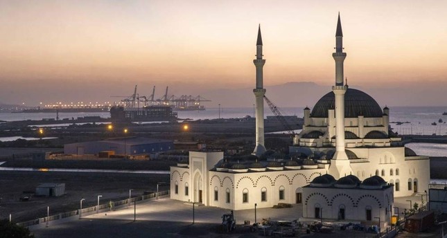 The mosque is situated in an area reclaimed from the sea. (AA Photo)