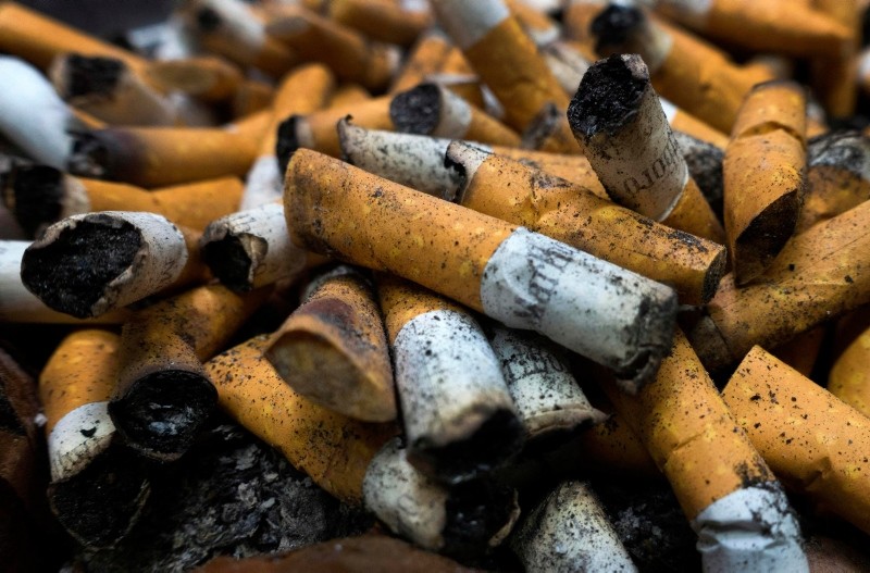 n this file photo taken on April 18, 2016 smoked cigarettes are seen in an ashtray in Centreville, Virginia (AFP Photo)