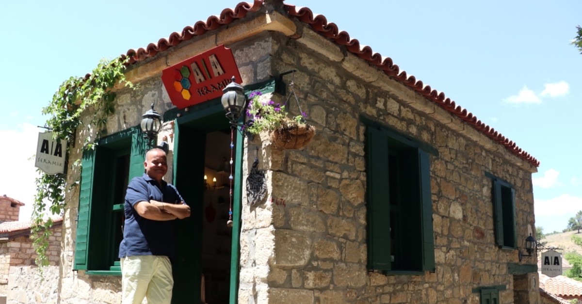 Fevzi Yeniu00e7eri has a small ceramics workhop in u00c7anakkale's Adatepe village.