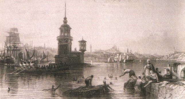 Istanbul im Zeitalter der Osmanen: Bewohner schwimmen im Marmarameer