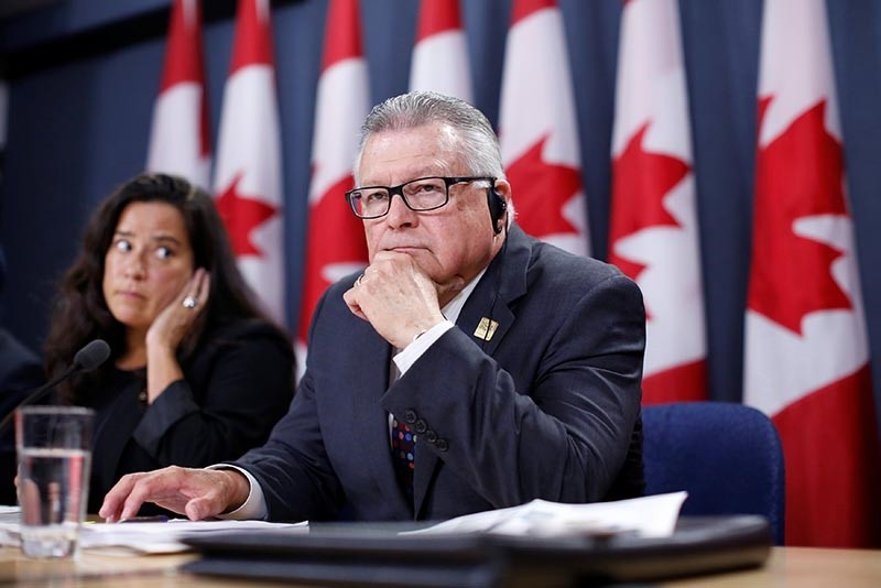 Canada's Public Safety Minister Ralph Goodale takes takes part in a news conference with Justice Minister Jody Wilson-Raybould in Ottawa, Ontario, Canada, June 20, 2017 (Reuters Photo)