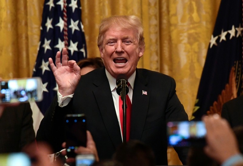 President Donald Trump speaks during a Hispanic Heritage Month Celebration in the East Room of the White House in Washington, Monday, Sept. 17, 2018. (AP Photo)