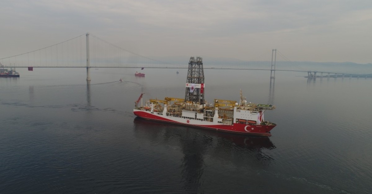 Turkey's drillship Yavuz crosses the Marmara Sea on its way to the Mediterranean, June 20, 2019. 