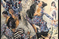 u201cMetamorphosisu201d (2017) by Zahra Ebrahimi, mixed media on canvas, 50 x 75 cm.