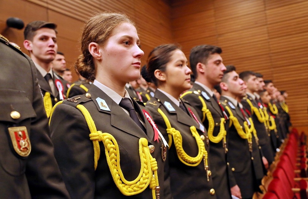 Cadets at the ceremony for the new school year at the Turkish Military Academy. 