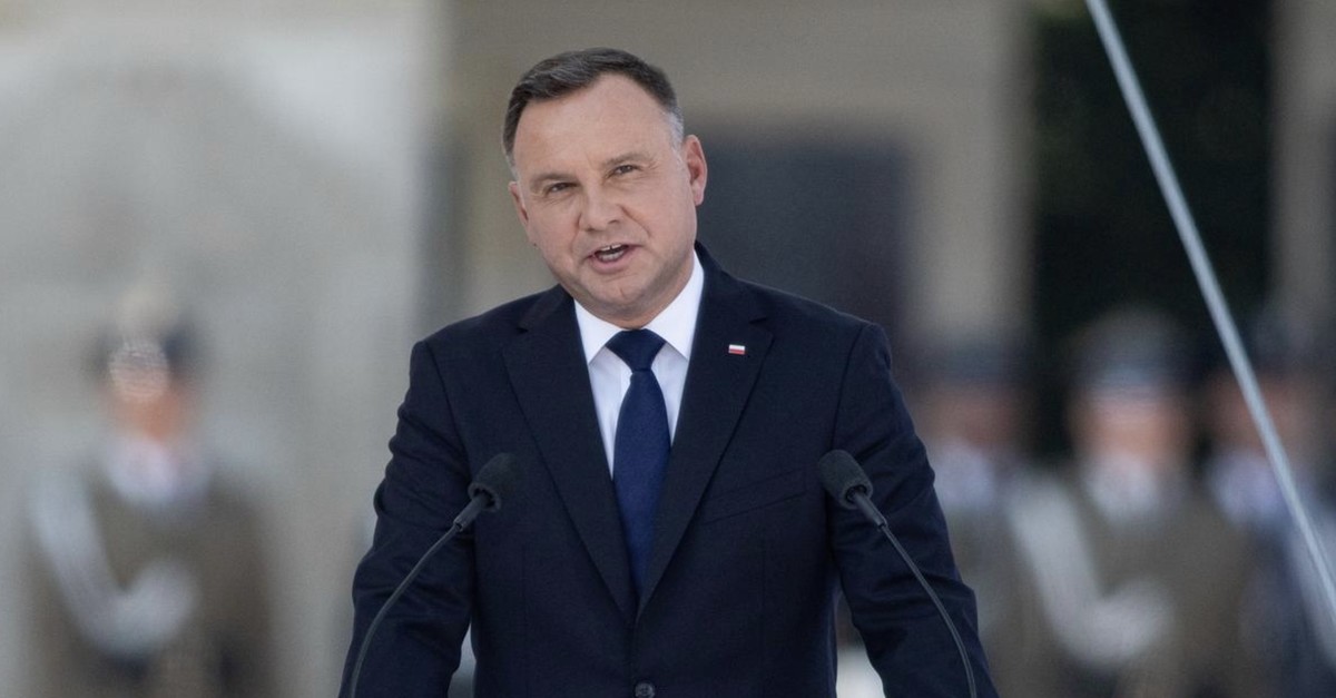 Polish President Andrzej Duda delivers a speech during a commemorative ceremony to mark the 80th anniversary of the outbreak of World War Two in Warsaw, Poland September 1, 2019. (Reuters Photo)