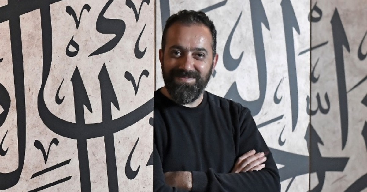 Mustafa Cemil Efe's pieces take their origin from the divine inspiration.