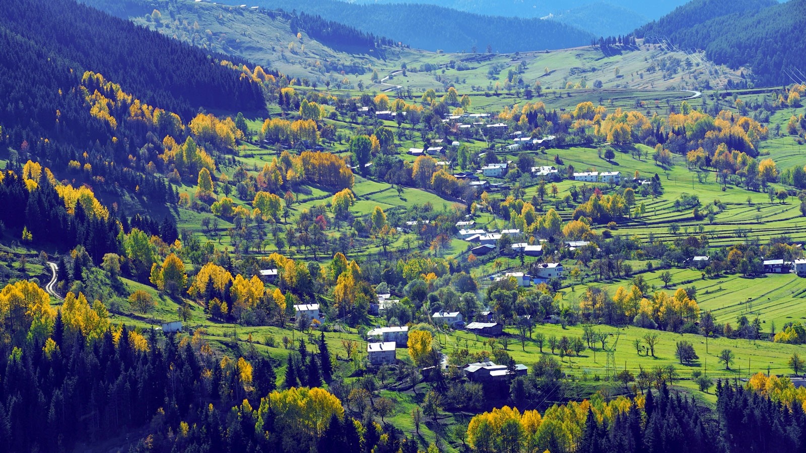 Осенние краски покрыли горы Карчал в турецком Артвине