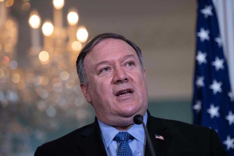 In this file photo taken on December 13, 2018, US Secretary of State Mike Pompeo speaks to the press at the State Department (AFP Photo)