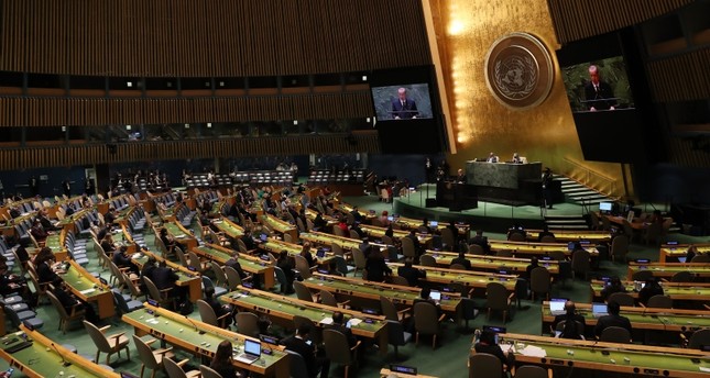 أردوغان متحدثا أمام الجمعية العامة للأمم المتحدة في دورتها الـ76 IHA