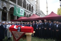 President Recep Tayyip Erdou011fan and other dignitaries attended funeral prayers for Dursun in Istanbul, Aug. 20, 2019.