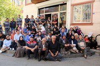 Kurdish families stage a sit-in protest in front of HDP headquarters, demanding their children back from the PKK, Sept. 9, 2019.