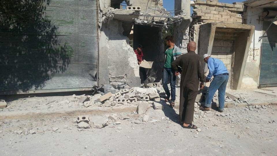 A photo made available by the Turkish Armed Forces (TSK) on July 11, 2017 shows the view of the damage to buildings in Mare after a YPG mortar attack.