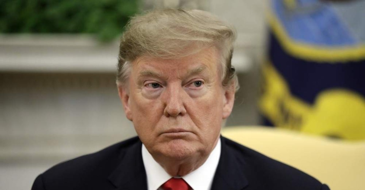 U.S. President Donald Trump at a meeting with NATO Secretary-General Jens Stoltenberg, Washington, April 2, 2019. (AP Photo)