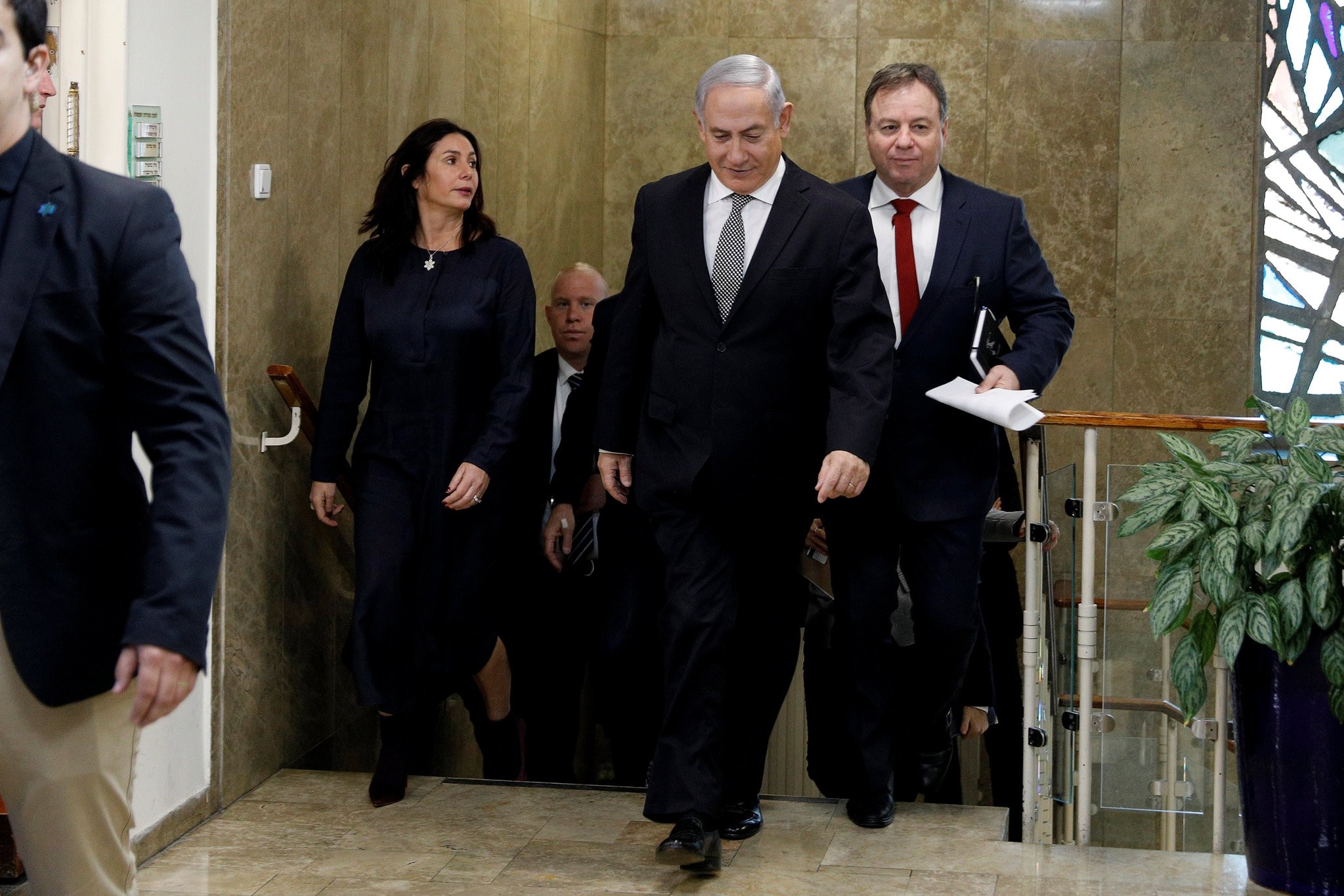Israeli Prime Minister Benjamin Netanyahu arrives ahead of the weekly cabinet meeting at the Prime Minister's office in Jerusalem, February 25, 2018. (REUTERS Photo)
