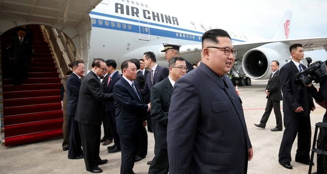 North Korean leader Kim Jong Un arrives in Singapore, June 10, 2018 in this picture obtained from social media. (Reuters Photo)