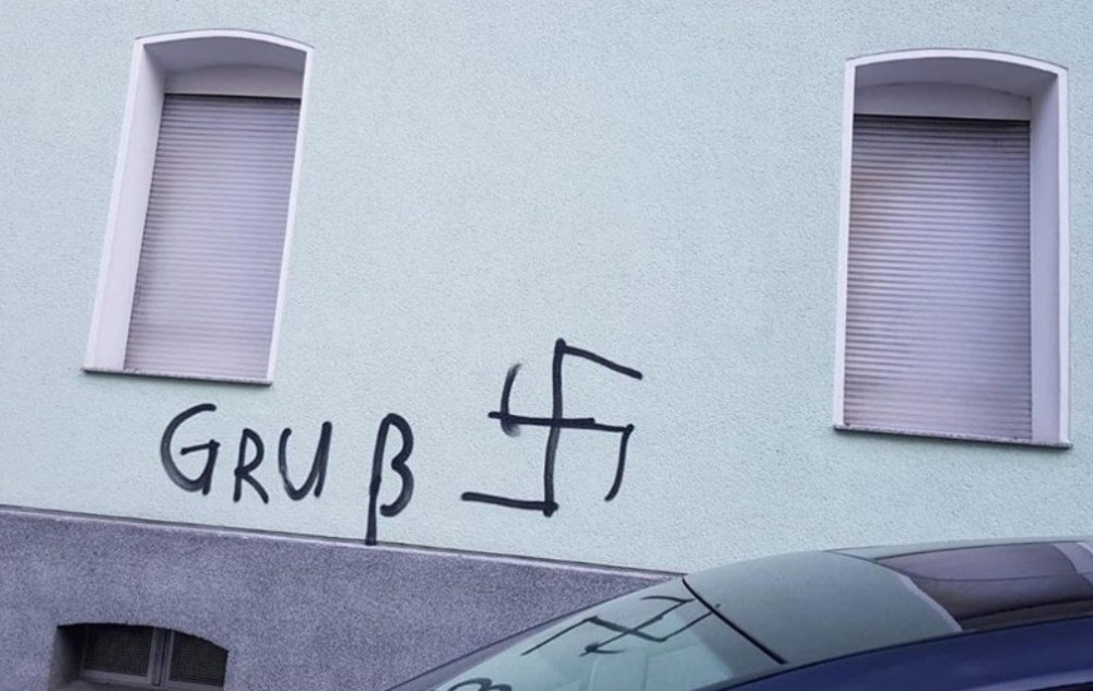 Unknown assailants drew a swastika and a message reading ,not welcome, on the walls of the mosque in Gladbeck.