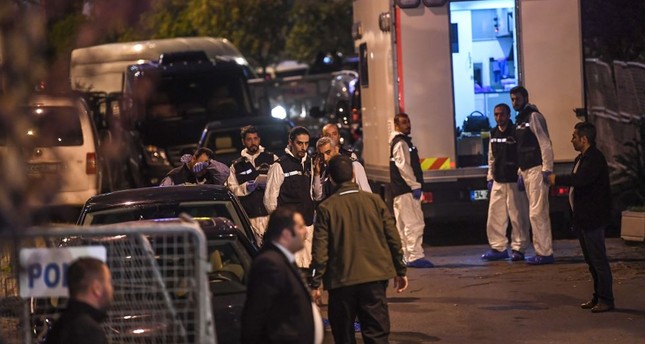 Forensic experts arrive at the Saudi Arabia's Consulate in Istanbul on Monday to search the premises in the investigation over missing Saudi journalist Jamal Khashoggi.