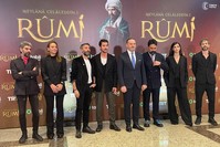 حفل تعريفي بالجزء الثاني من مسلسل مولانا جلال الدين الرومي بمشاركة العديد من نجوم الفن والسينما في تركيا، إسطنبول صورة: الأناضول