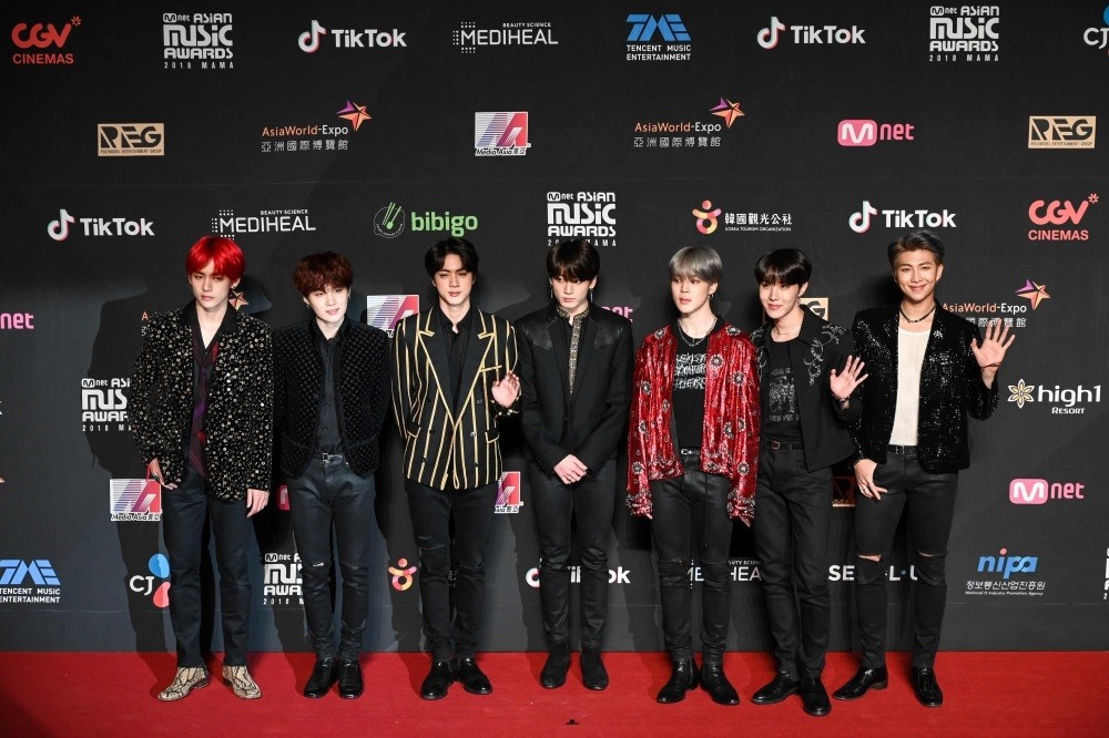 South Korean boy band BTS, also known as the Bangtan Boys, pose on the red carpet at the Mnet Asian Music Awards (MAMA) in Hong Kong, Dec. 14.