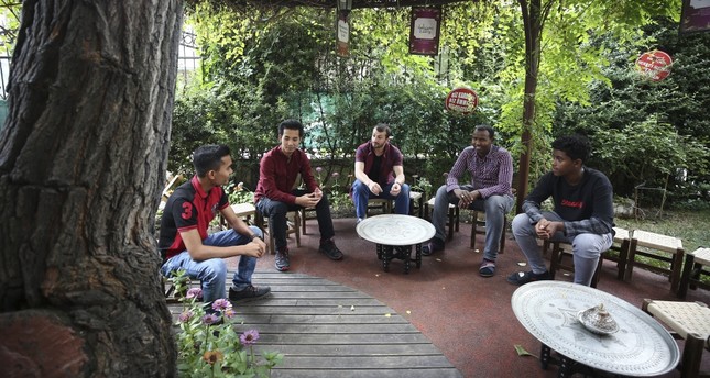 A group of foreign students studying in Turkey chat during an interview with Anadolu Agency (AA) published on July 25, 2019.