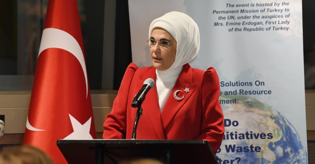first lady emine erdogan presents zero waste project at un
