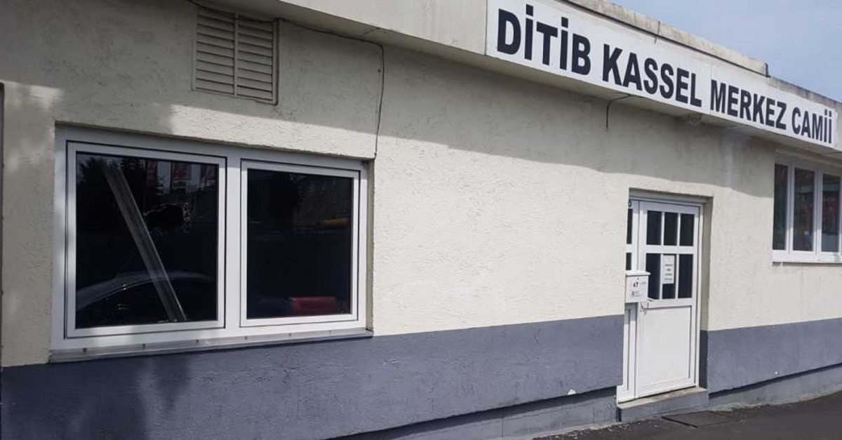 A stone was hurled at the Kassel Central Mosque of the Du0130Tu0130B, breaking a window, June 10, 2019.
