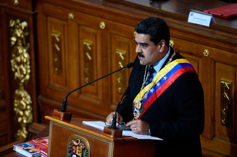 Venezuelan President Nicolas Maduro speaks before the Constituent Assembly to announce measures to alleviate the serious economic crisis, at the Federal Legislative Palace in Caracas on January 14, 2019. (AFP Photo)