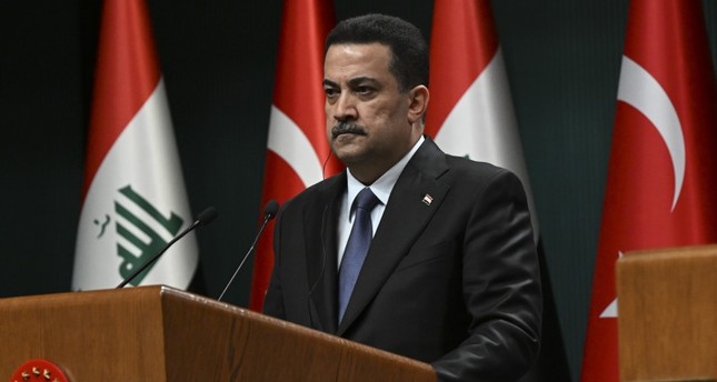 رئيس الوزراء العراقي محمد شياع السوداني خلال مؤتمر صحفي مشترك مع الرئيس التركي رجب طيب أردوغان في أنقرة الأناضول