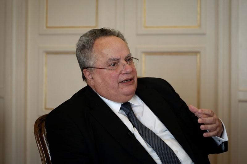 Greek Foreign Minister Nikos Kotzias speaks during an interview with Reuters at the Foreign Ministry in Athens, Greece, January 31, 2018. (Reuters Photo)