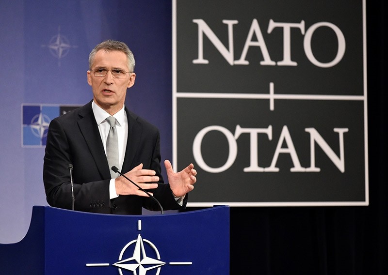 NATO Secretary-General Jens Stoltenberg gives a press conference on the second day of a Nato Defence ministers council meeting at the organisation's headquarters in Brussels on February 15, 2018. (AFP Photo)