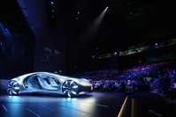 The Mercedes-Benz Vision AVTR concept car is displayed during a keynote address at CES 2020 at Park Theater at Park MGM on January 6, 2020 in Las Vegas, Nevada. (AFP Photo)